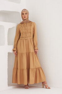 Sand Ruched Dress