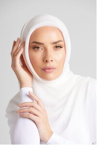 White Square Hijab
