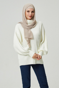 White Turtle Knit Sweater