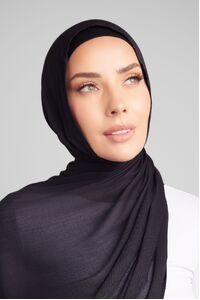 Black Bamboo Twill Hijab
