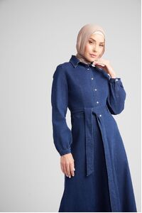 Button Through Denim Dress