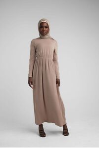 Taupe Basic Hijabi Dress