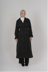 Black Contrast Coat