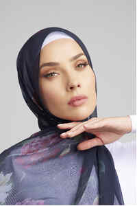 Dark Blooms Hijab