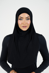 Black Jersey Hijab Set