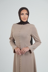 Beige Buttoned Dress