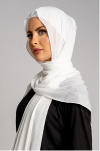 White Stretch Hijab