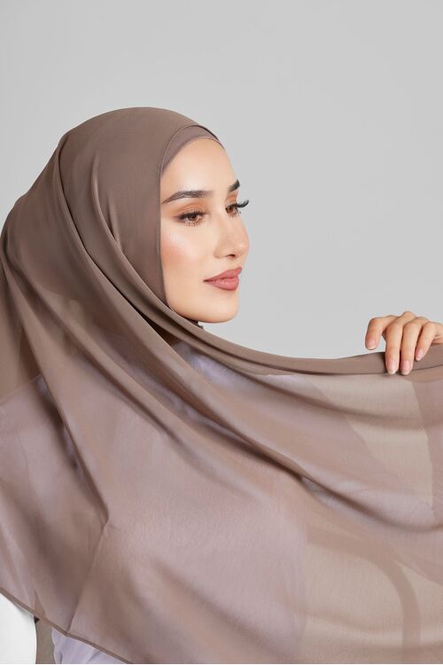 Fossil Plain Hijab [Size: Shawl - 60cm x 170cm]