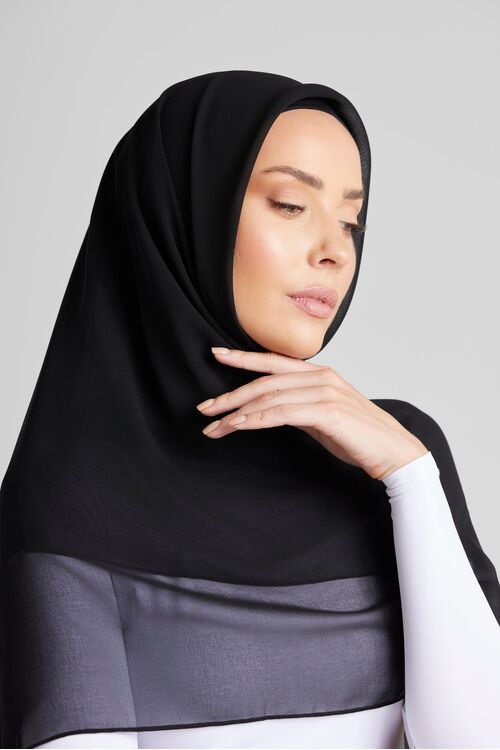 Black Square Hijab [Size: Square - 120cm x 120cm]