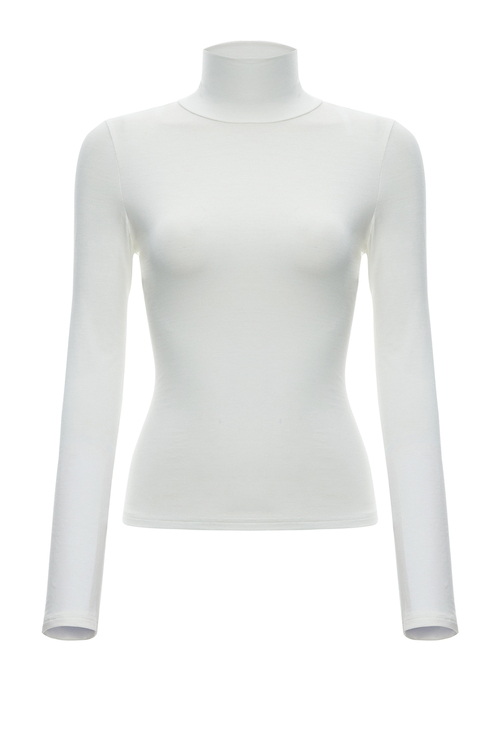 White High Neck Cotton Body Top [Size: 12]