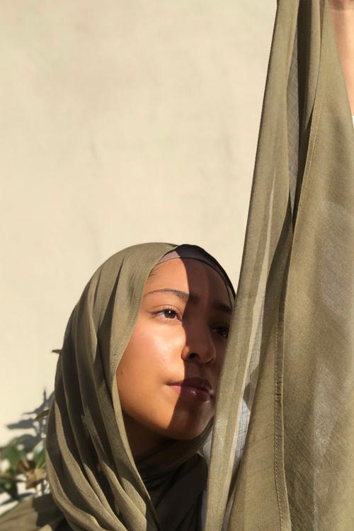 Khaki Modal Hijab [size: Shawl - 60cm x 170cm]