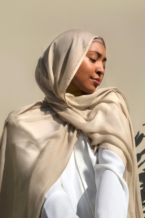 Camel Modal Hijab [size: Shawl - 60cm x 170cm]