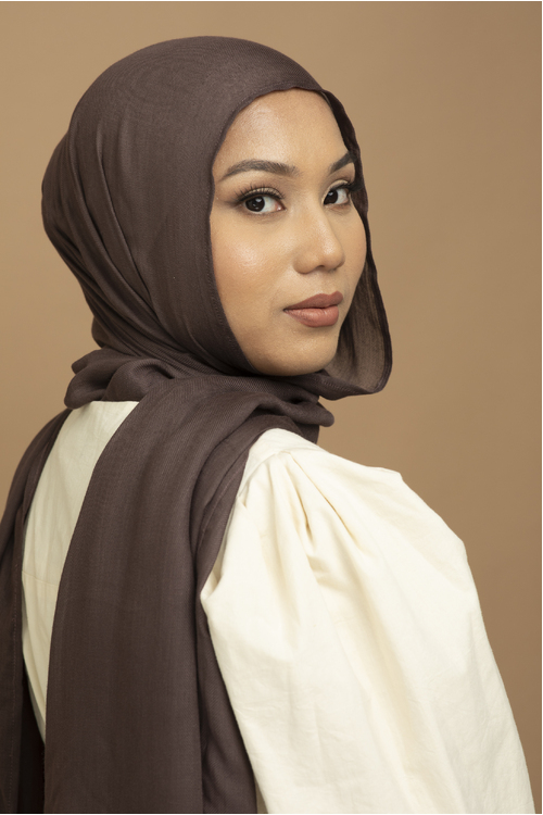 Peppercorn Modal Twill Hijab [size: Shawl - 70cm x 180cm]