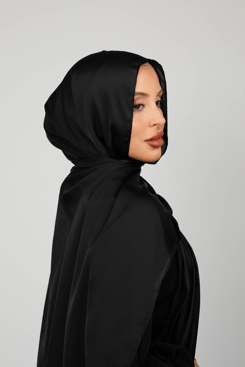 Black Luxurious Silk Hijab