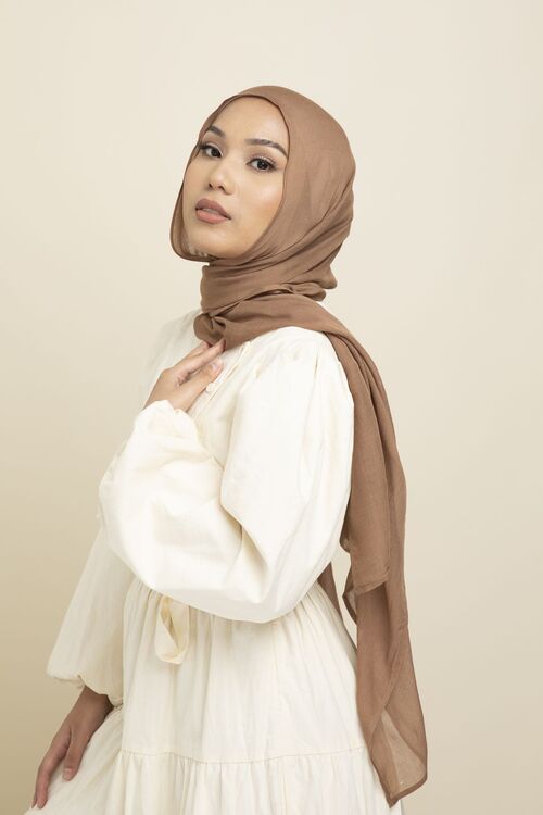 Brownie Modal Hijab [size: Shawl - 70cm x 180cm]
