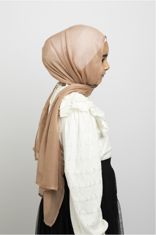 Tawny Brown Kids Modal Hijab [size: Shawl - 50cm x 165cm ]
