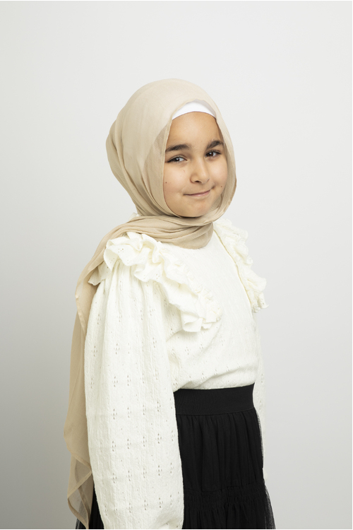 Warm Sand Kids Modal Hijab [size: Shawl - 50cm x 165cm ]