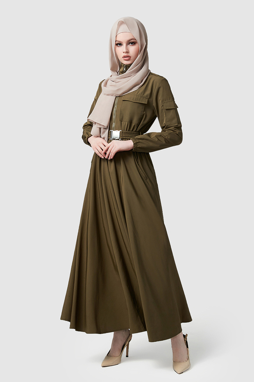 Khaki Belted Dress [size: 6]