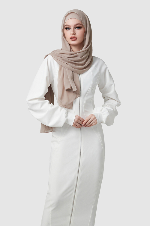 White Hooded Zip Dress [size: 6]