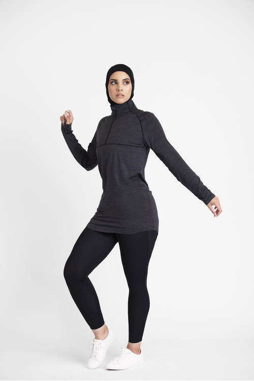 Grey Modest Fitness Top [size: 6]