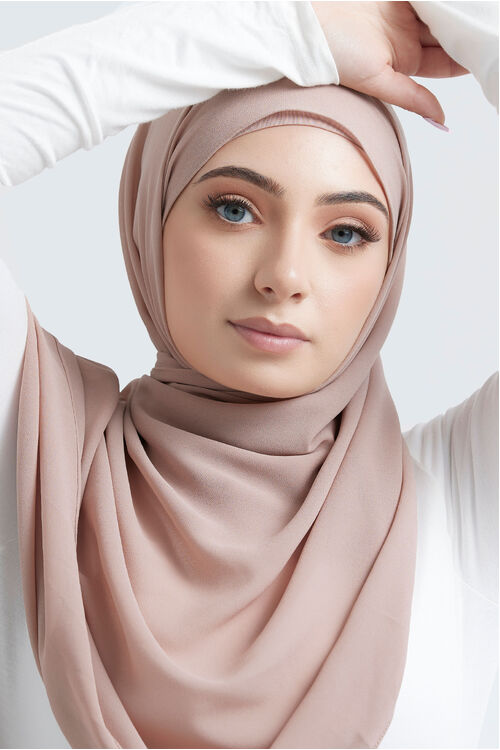 Rose Nude Plain Hijab [size: Shawl - 60cm x 170cm]