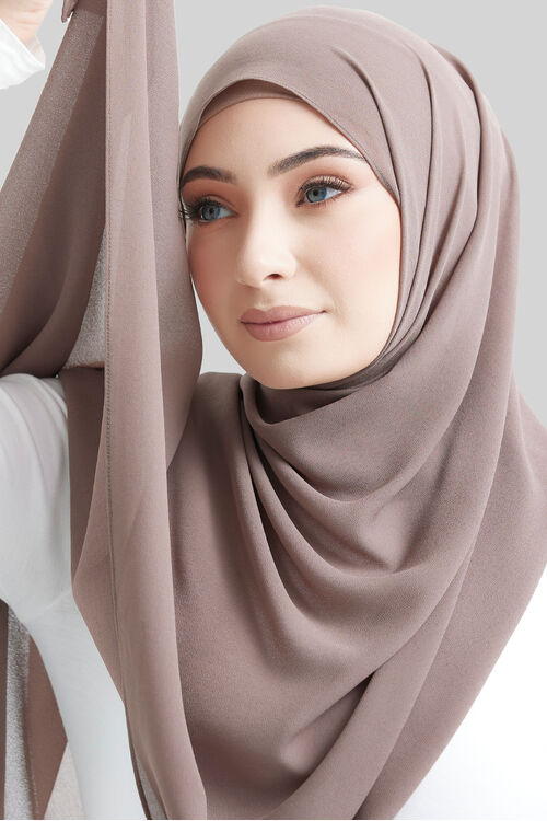 Pearwood Plain Hijab [size: Shawl - 60cm x 170cm]