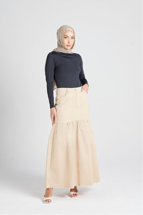 Flare Beige Skirt [size: 14]