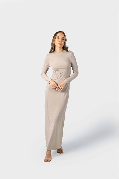 Clay Luxe Long Sleeve Slip Dress [size: s]