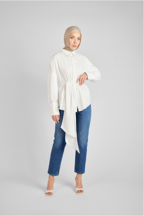 White Contrast Shirt [size: 14]