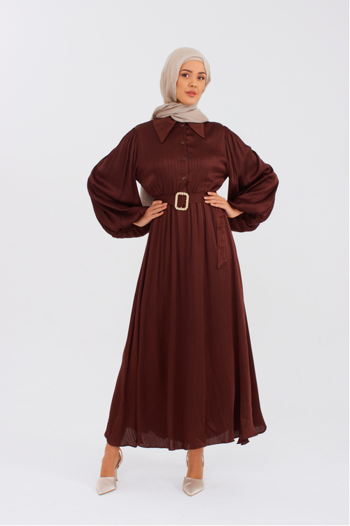 Brown Buckle Dress [size: 6]