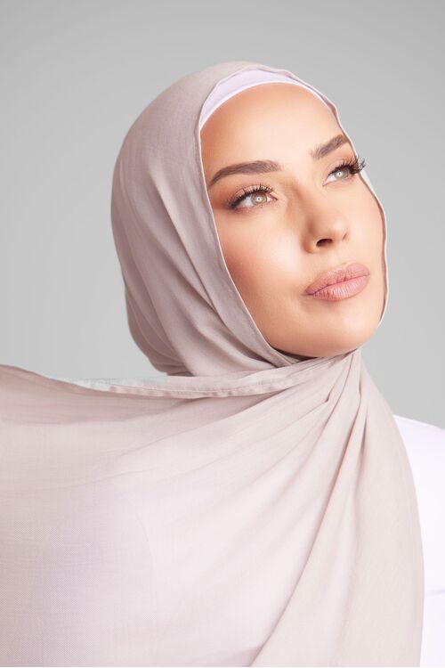 Silver Grey Bamboo Twill Hijab