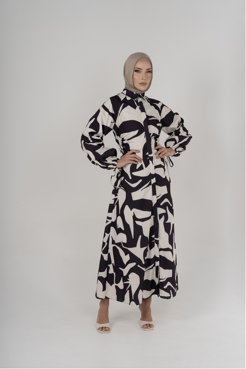 Abstract Cotton Maxi Dress [size: 6]