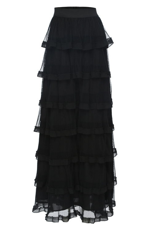 Black Tiered Skirt [size: 6]