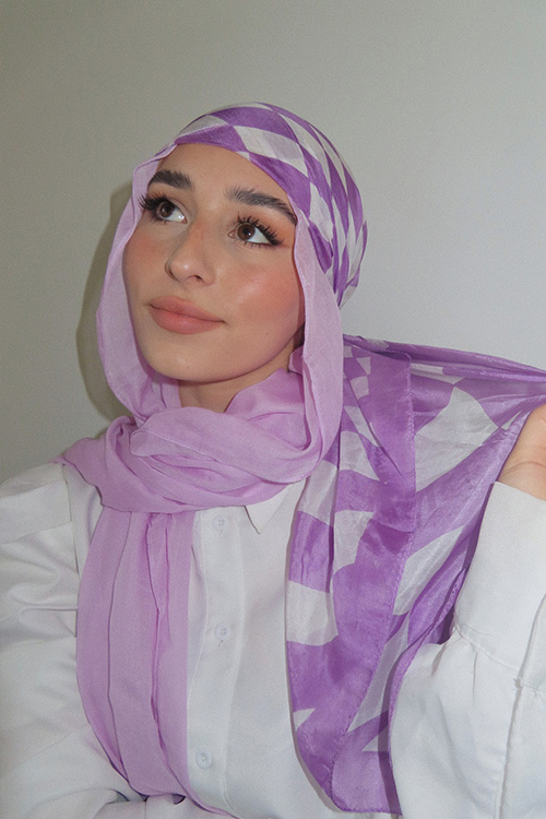 Kaleidoscope Silk Square Hijab [size: Square - 120cm x 120cm]